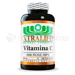 Vitamina C 500 mg Rose Hips 100 Tabletas Xtralife