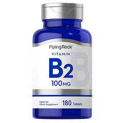 B2 Riboflavina 100 mg PipingRock 180 Tabletas
