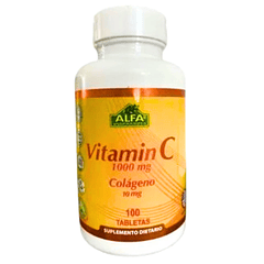 Vitamina C 1000 mg con Colágeno 100 Tabletas Alfa Vitamins