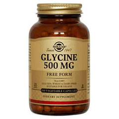 Glycine 500 mg 100 Capsulas Solgar Glicina