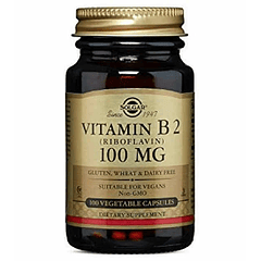 Vitamin B2/Riboflavin 100mg 100 Capsulas Solgar