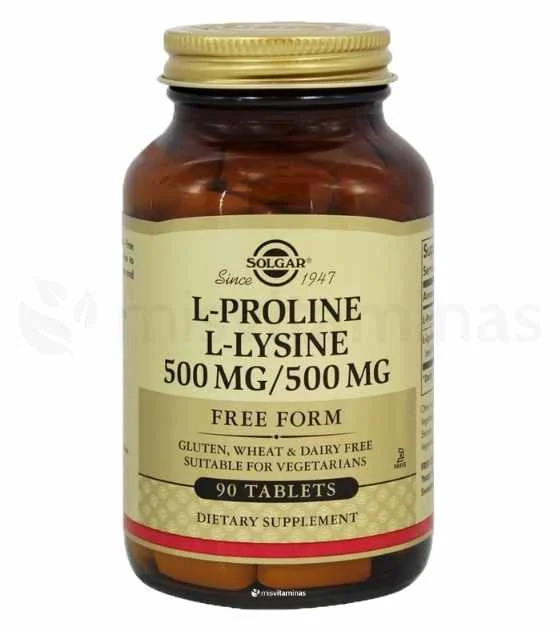 L proline L Lysine 500mg / 500 mg Solgar | Mis Vitaminas
