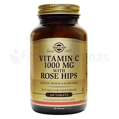 Vitamina C 1000mg with Rose Hips Solgar 100 Tabletas
