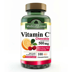 Vitamina C Masticable 500 mg 100 Tabletas Medical Green