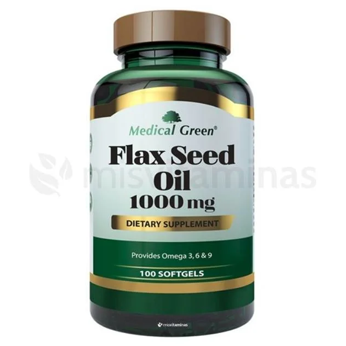 FlaxSeed Oil 1000 mg Medical Green 100 Softgels 1