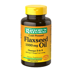 Flaxseed 1000 mg Oil Omega 3-6-9 60 Cápsulas Good'N Natural