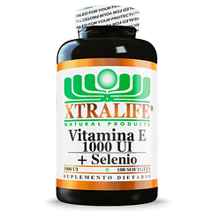 Vitamina E 1000 mas Selenio Xtralife 100 Softgels 