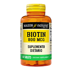 Biotin 800 mcg 60 Tabletas Mason Natural 