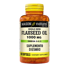 Flaxseed Oil 1000 mg 100 Softgels Mason Natural 