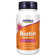 Biotin 5000 mcg 60 Cápsulas Now 