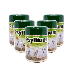 Combo Psyllium Polvo tapa verde laxante 200 Grs por 5 Unidades