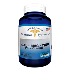 Calcio Magnesio Zinc Plus Vitamina D 60 Softgels Natural Systems
