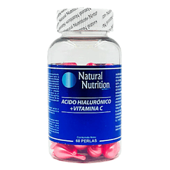 Ácido Hialurónico + Vitamina C 60 Perlas Tópico Natural Nutrition 