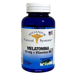 Melatonina 10 mg Vitamina B6 100 Softgels Natural Systems