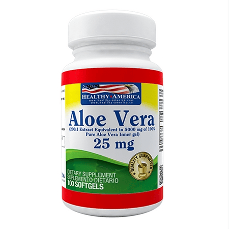 Aloe Vera 25 mg  100 softgels  Healthy America