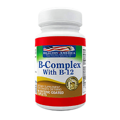 B-Complex With B-12 90 Caplets Healthy America