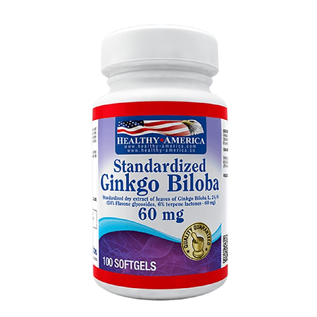 Ginkgo Biloba 60 mg 100 softgels Healthy America