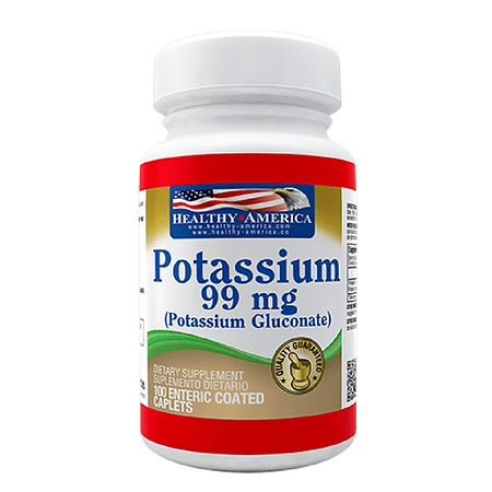 Potassium 99mg 100 caplets  Healthy America