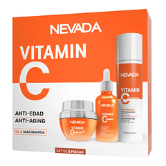 Set Anti-Edad Vitamin C y Niacinamida Nevada 3 Piezas