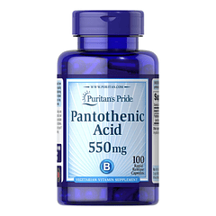 Pantothenic Acid 550 mg 100 Cápsulas Puritan's Pride