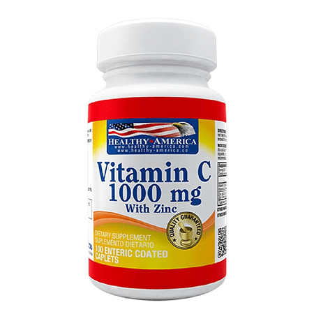 Vitamin C 1000mg with Zinc  100 Tabletas Healthy America