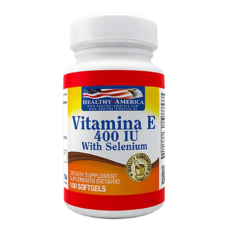 Vitamina E 400 with selenium 100 softgels Healthy America
