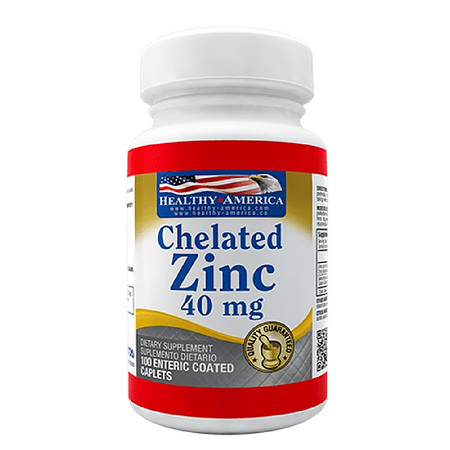 Zinc 40 mg 100 Caplets  Healthy America
