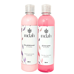 Dúo Shampoo y Acondicionador Anticaída Indah 500 ml Cebolla, Ginseng y Biotina