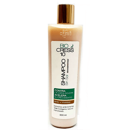 Shampoo Biocress 10 sin sal 300 ml 