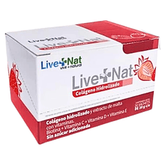 Colágeno Hidrolizado Extracto de Malta y Vitaminas 20 Sachets Live + Nat