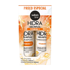 Kit Shampoo y Acondicionador Hidra Vitamina C 300 ml Salon Line