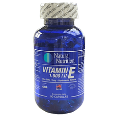 Vitamina E 1000 IU Plus Zinc 90 Cápsulas Natural Nutrition 