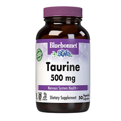 Taurine 500 mg 50 Cápsulas Bluebonnet
