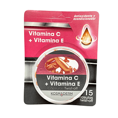 Vitamina C y Vitamina E 15 Cápsulas Twist-off Kosmaderm