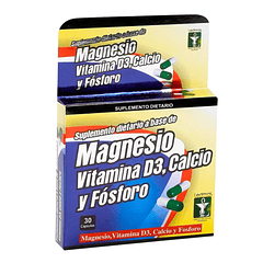 Magnesio Vitamina D3 Calcio y Fósforo 30 Cáps Ledmar