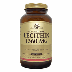 Lecithin 1360mg 100 Softgels Solgar Lecitina