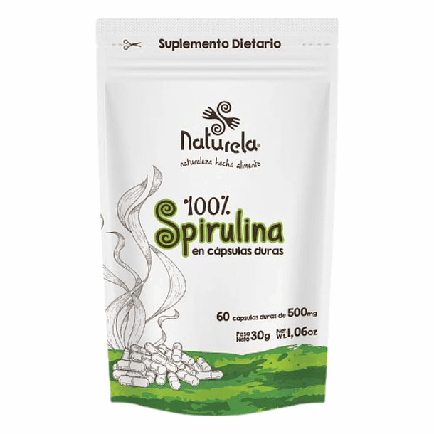 Spirulina 500 mg 60 cápsulas Naturela