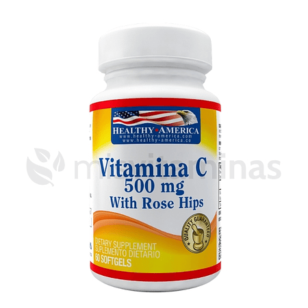 Vitamina C 500 mg Rose Hips Healthy America 100 Capsulas