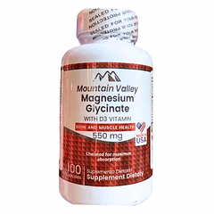 Glicinato de Magnesio 550 mg 100 Cápsulas Mountain Valley