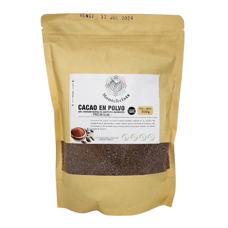 Cacao en Polvo 100 % Cacao 500 g Montchelate 1