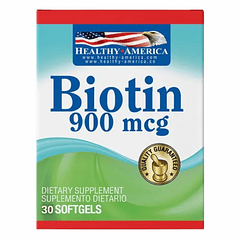Biotin 900 mcg Healthy America 30 Softgels