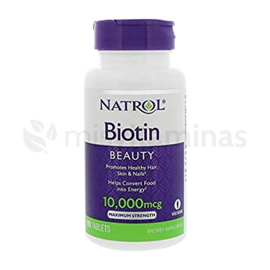 Biotin 10000 mcg Natrol 100 Tabletas Crece Pelo  1