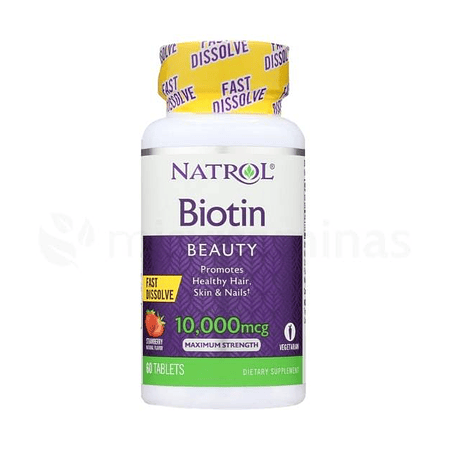 Biotin Fast Dissolve 10000 mcg natrol 60 Tabletas