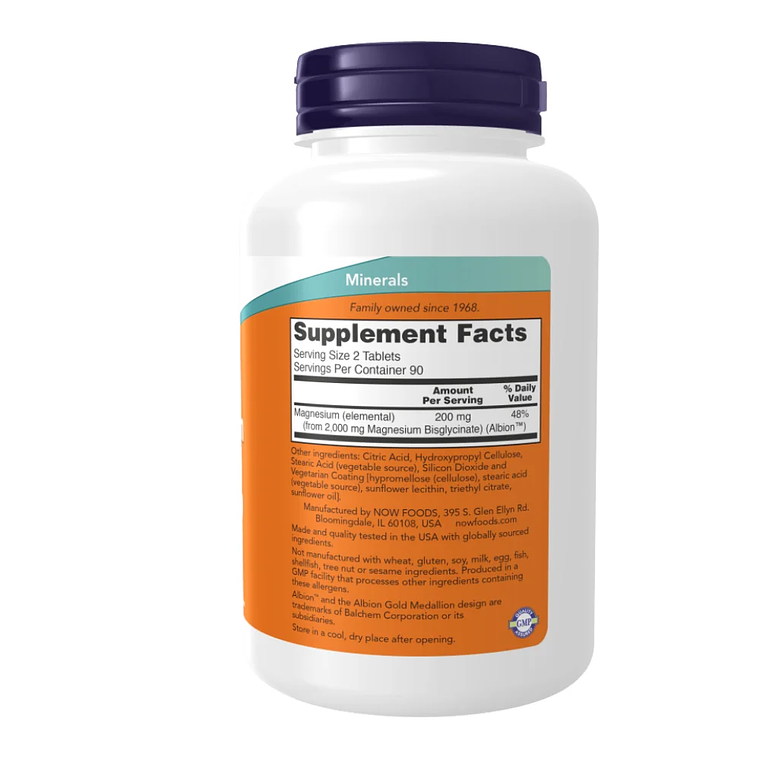 Magnesium Glycinate 180 Tabletas NOW 2