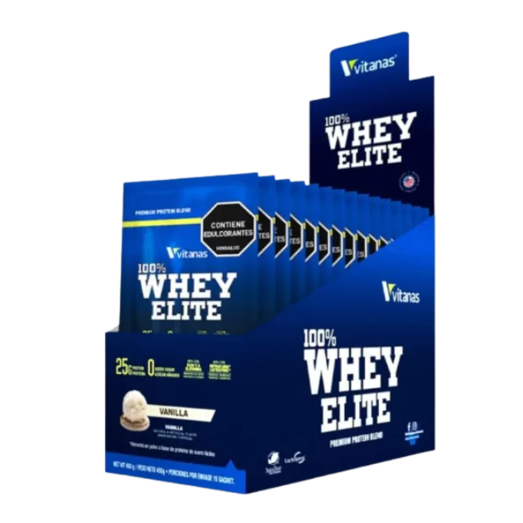 Whey Elite Caja 15 sobres Vainilla Vitanas  1