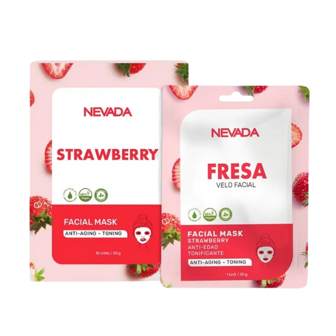Mascarilla Facial Fresa Caja 10 unidades Nevada 1