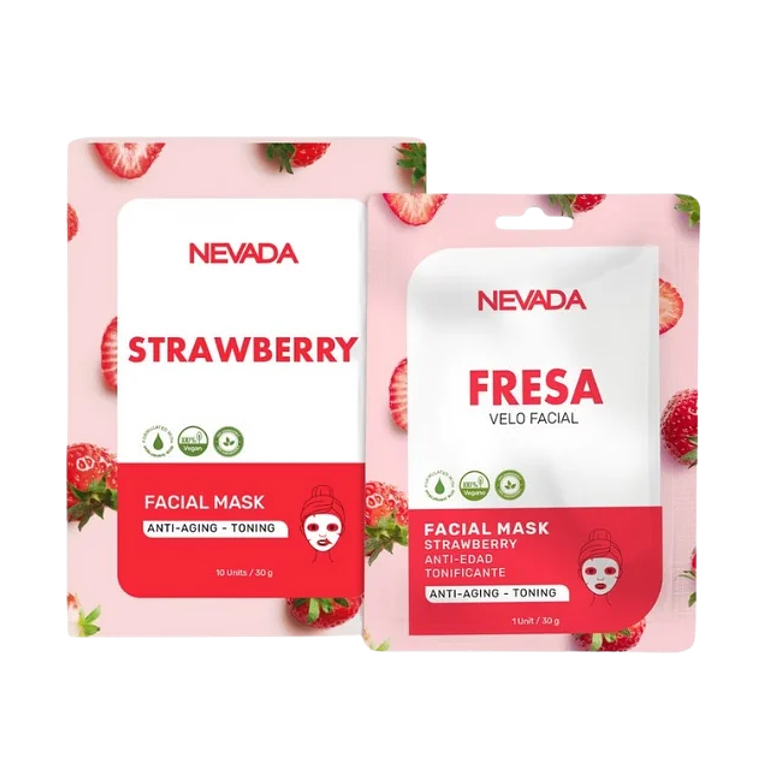 Mascarilla Facial Fresa Caja 10 unidades Nevada 1