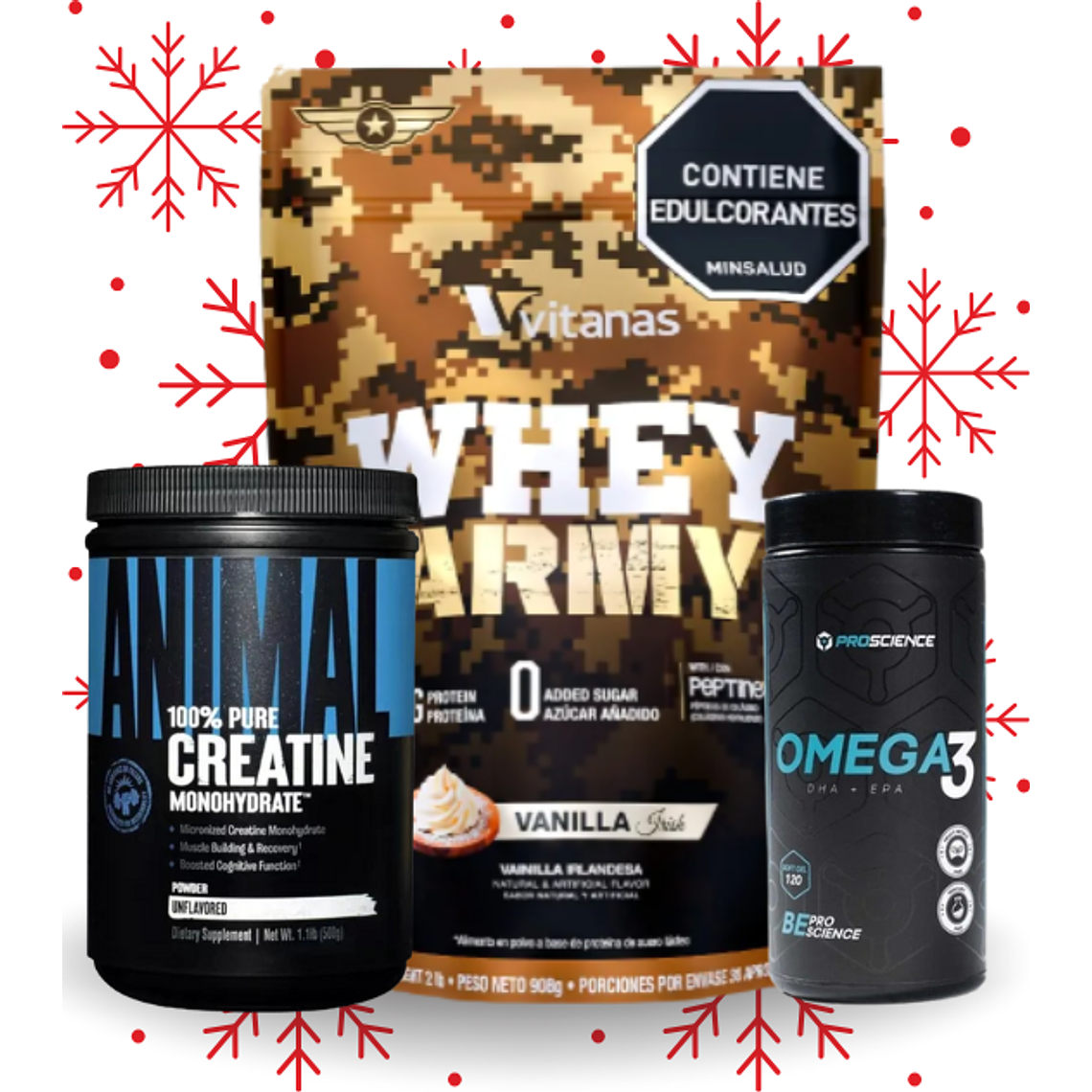 Combo Navidad Deporte Omega Proteina y Creatina 1