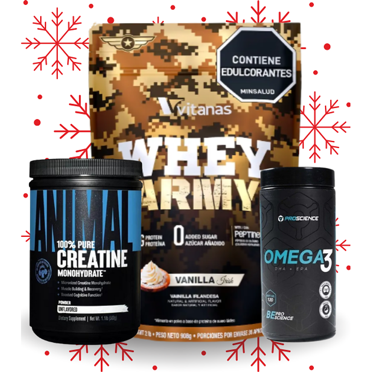 Combo Navidad Deporte Omega Proteina y Creatina 1