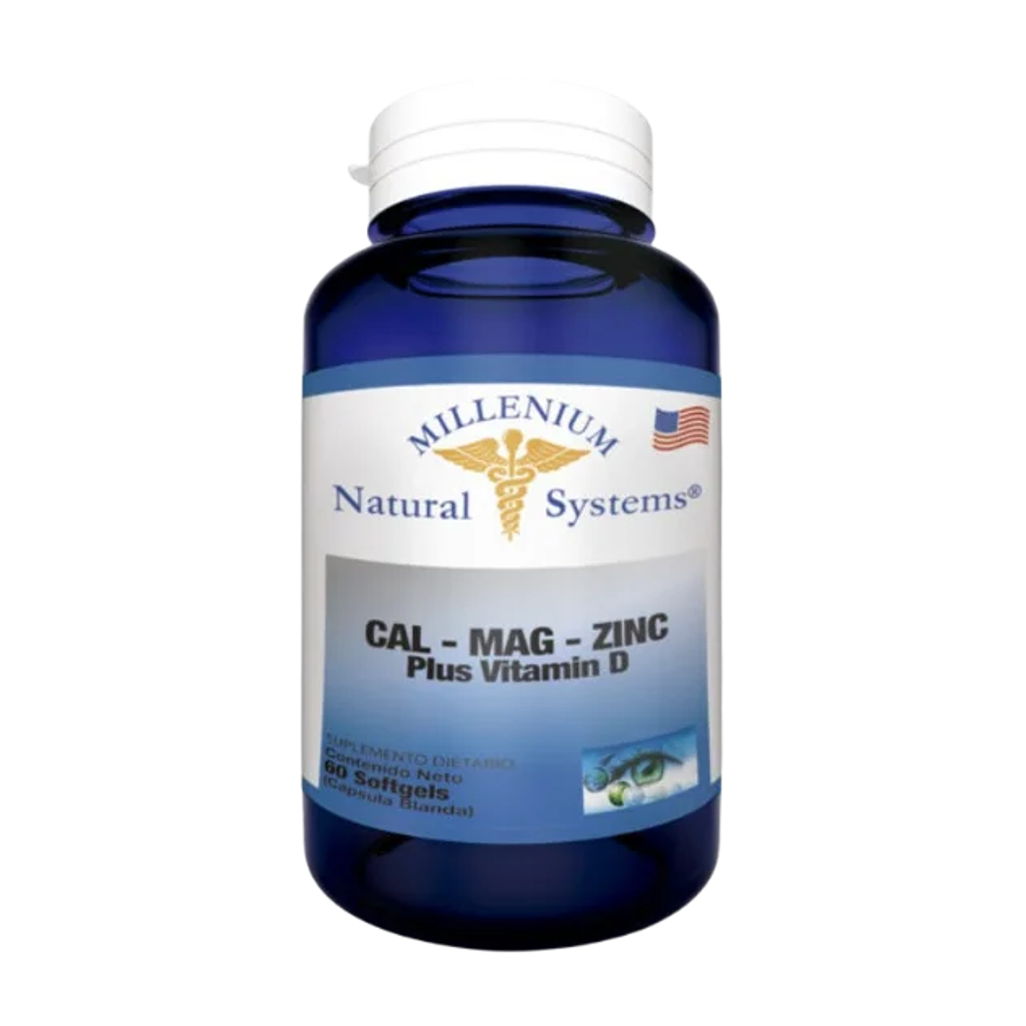 Calcio Magnesio Zinc Plus Vitamina D 60 Softgels Natural Systems 1